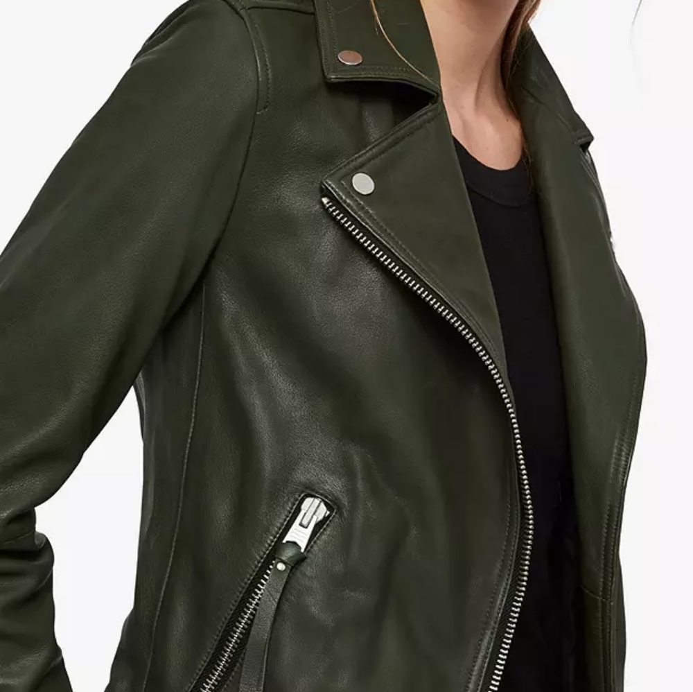 NWT Olive Dalby motorcycle jacket